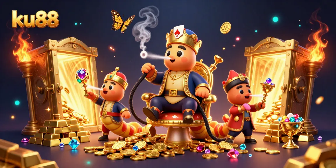 Engage with thrilling betting at ku88 featuring a lavish casino scene with themes of wealth and chance.