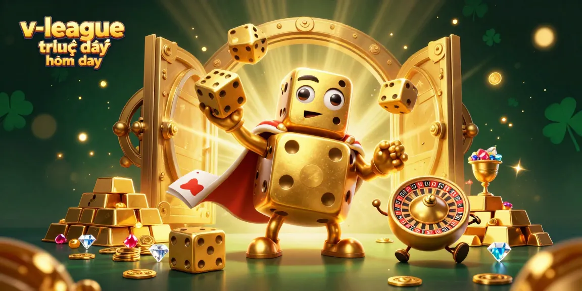 Experience the excitement of v-league trực tiếp hôm nay in a vibrant animated casino illustration featuring quirky characters!