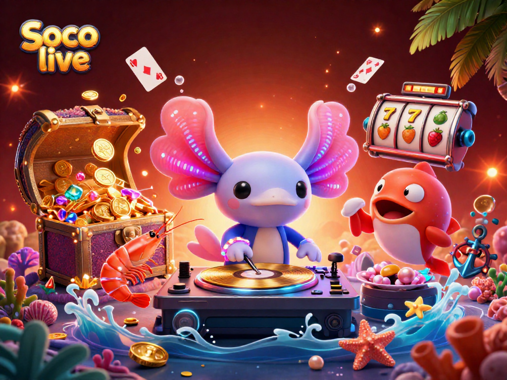 Join the fun with Soco live, featuring exciting slot machines and vibrant underwater elements.