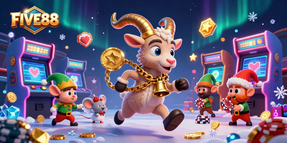 Win big at FIVE88 with vibrant casino action featuring playful characters and engaging gaming elements.