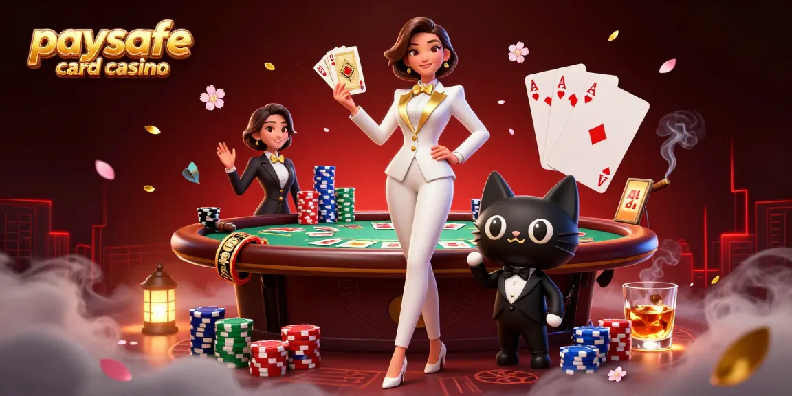Erleben Sie spannendes Gameplay in einem Paysafe Card Casino mit unserem glamourösen Dealer und einer adorablen Katze.