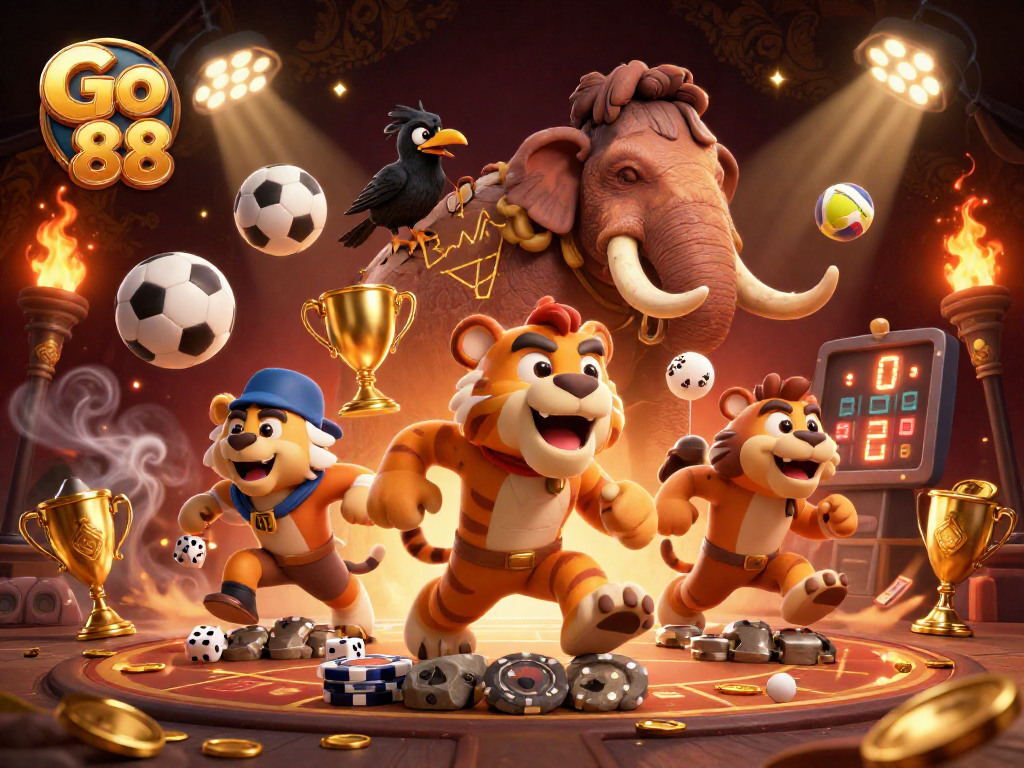 Engage with Go 88's prehistoric casino featuring vibrant characters, sports elements, and thrilling action!