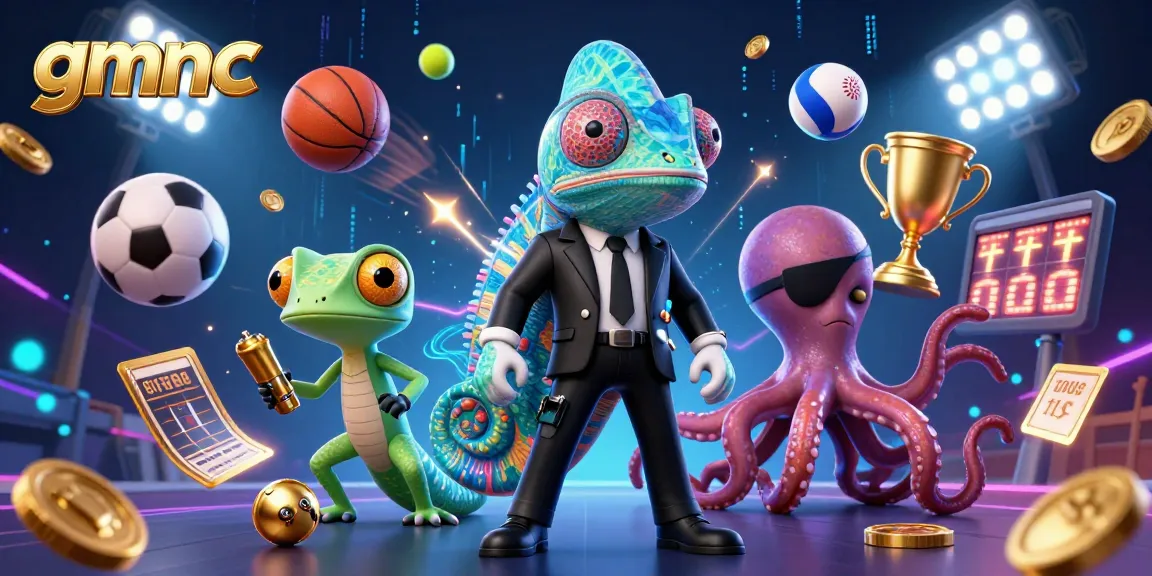 Engage with the gmnc platform showcasing a dynamic scene of gambling with colorful characters and sports betting elements.