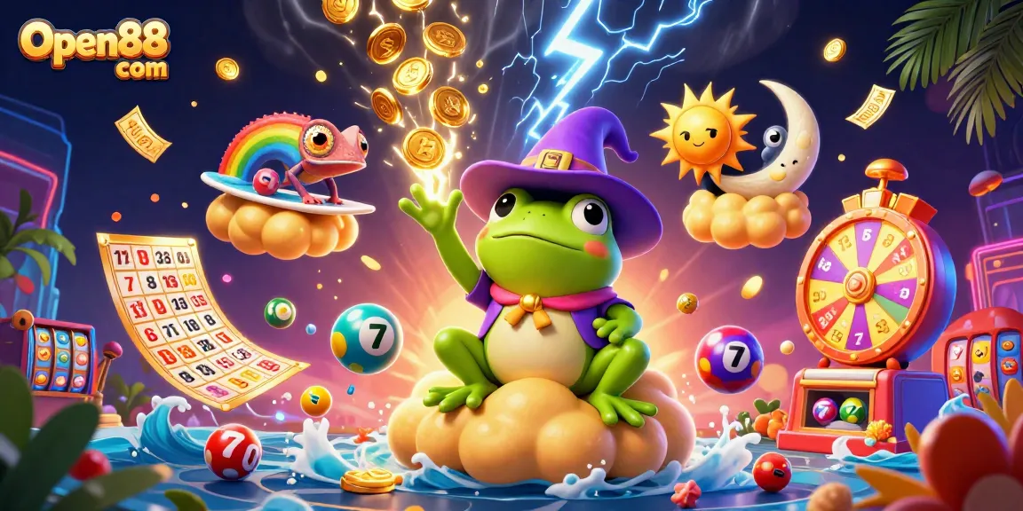 Engage with thrilling betting adventures at Open88 com, showcasing a vibrant casino illustration.
