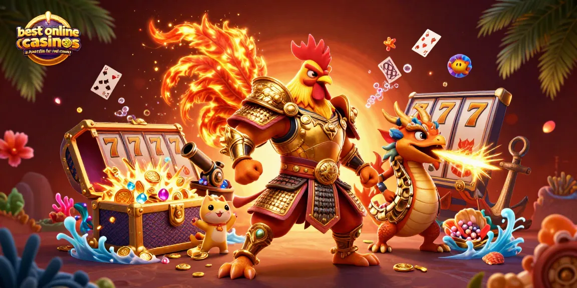 Experience the best online casinos in Australia for real money with vibrant 3D visuals depicting exciting gaming elements.