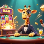 Experience excitement at 88aa with a high-roller giraffe and casino elements showcasing games and jackpots.