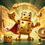 Experience the excitement of v-league trực tiếp hôm nay in a vibrant animated casino illustration featuring quirky characters!