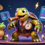 Experience the best no deposit bonuses Australia casino with a vibrant 3D illustration featuring a snapping turtle and bullfrog enforcers.