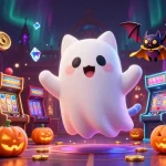 Experience thrilling gameplay with rokok88 slot in a vibrant haunted casino scene.